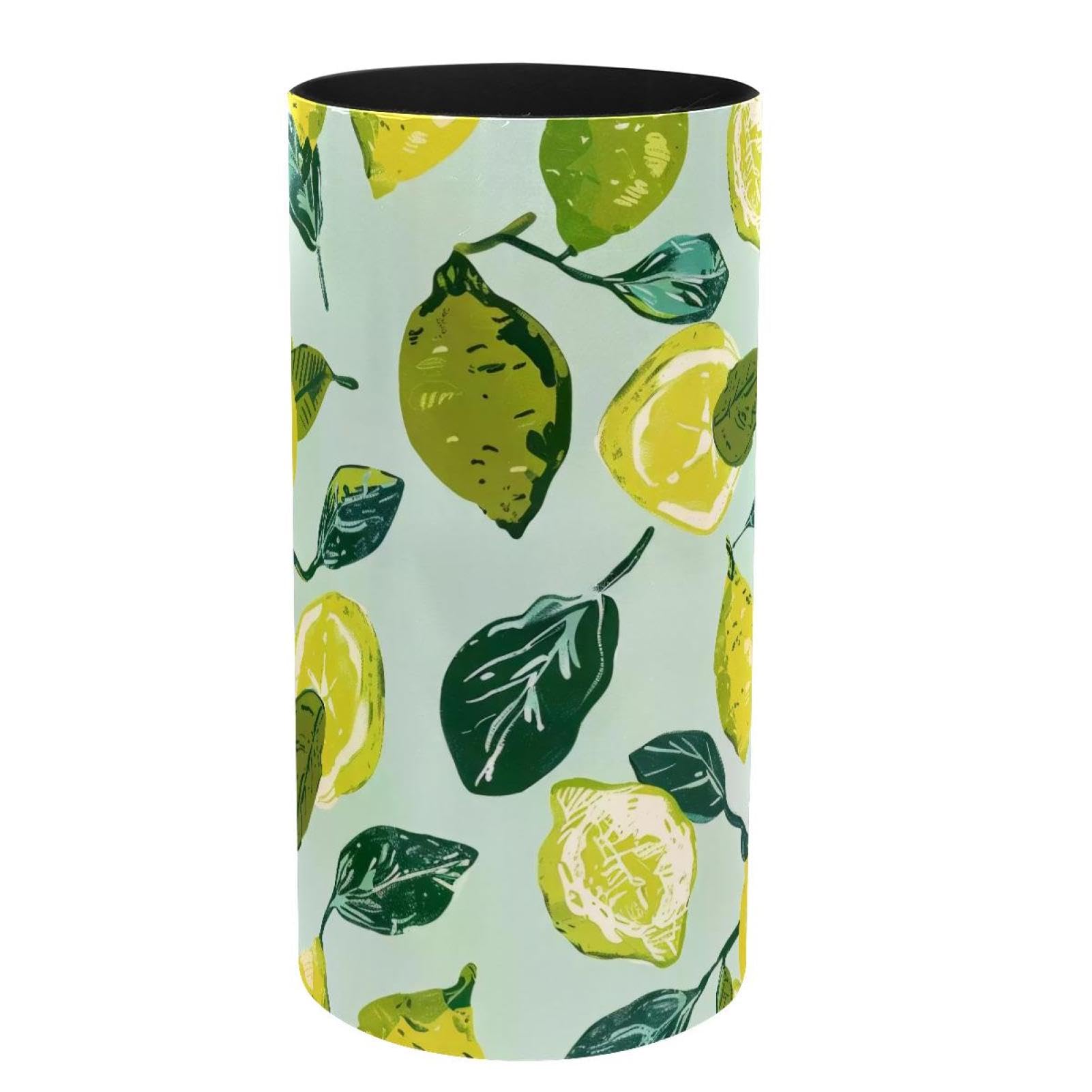 Boîte à musique en métal citron : pot à crayons et porte-pinceaux de maquillage pour bureau