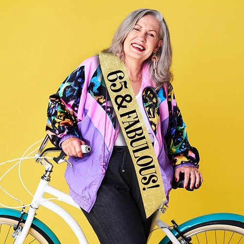 Miniatura 5 de Banda dorada de cumpleaños número 65  Cumpleaños 65 & Fabulous  Fabulosa banda de cumpleaños para mujer  Banda de cumpleaños para hombres  Regalos