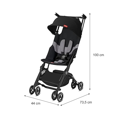 Miniatura 3 de gb Pockit - Cochecito de viaje ligero ultra compacto con toldo y asiento reclinable en terciopelo negro
