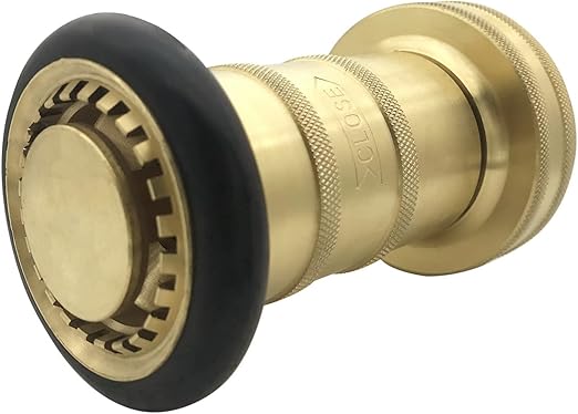 Happy Tree 2" NPSH Fire Hose Nozzle Brass Fire Equipment Heavy Duty Industrial Fog Nozzle