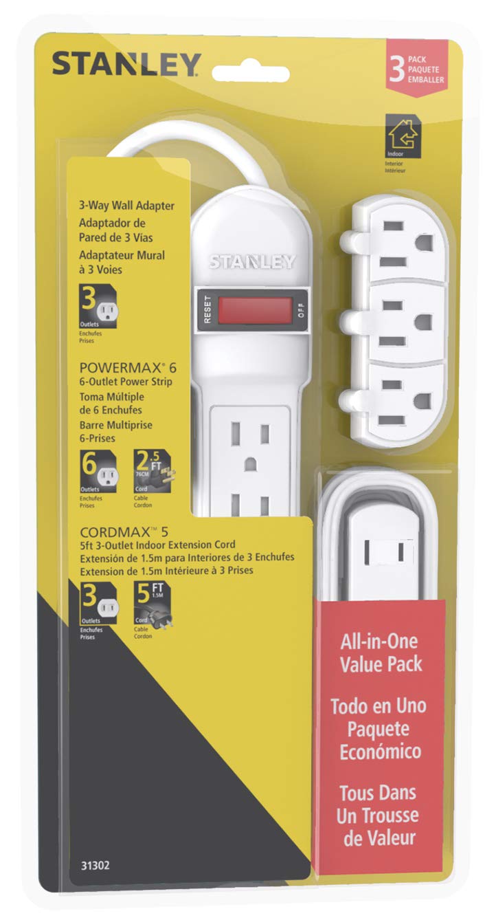 STANLEY31302 PowerMax Value Pack, 3pc Multi-Outlet Kit