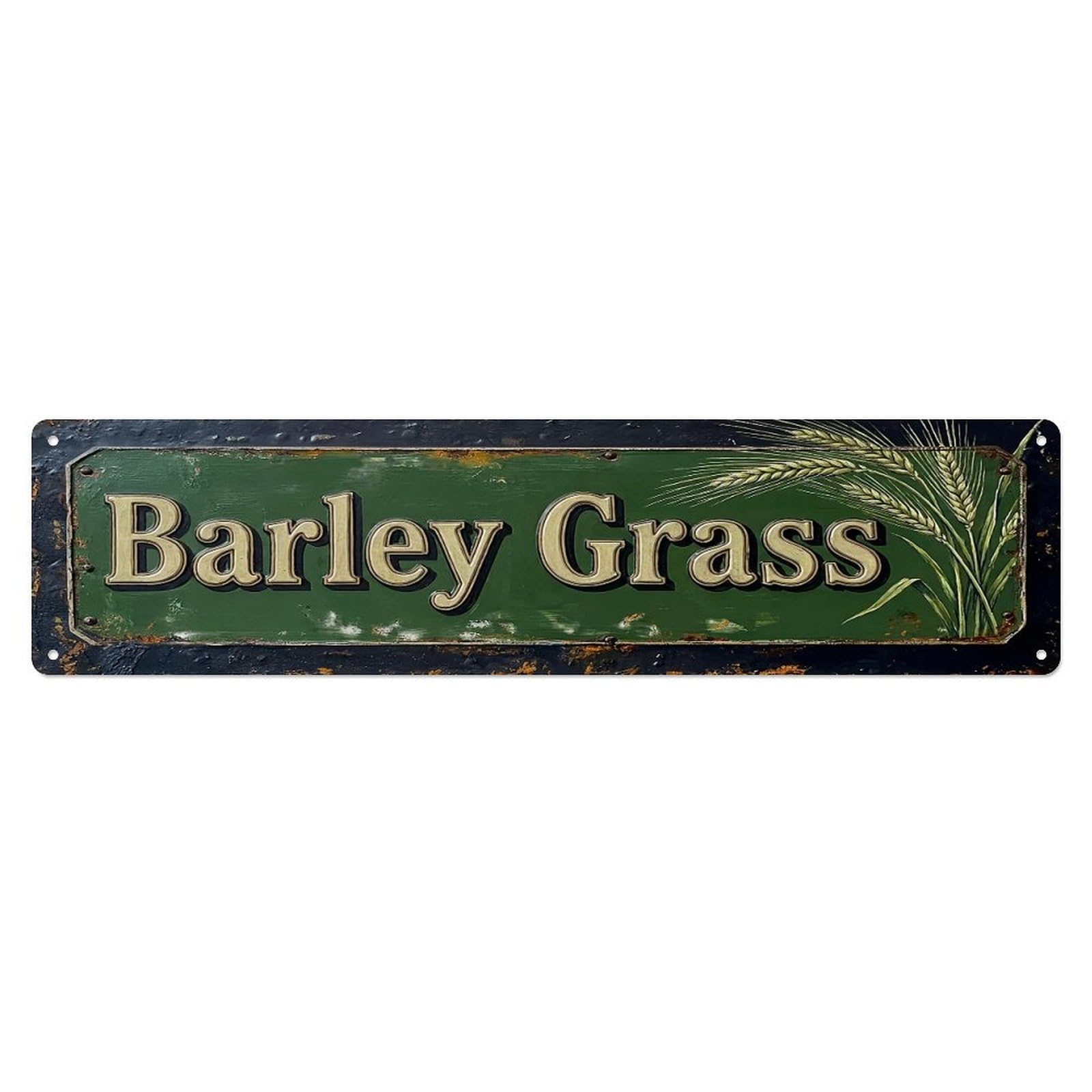 Vintage Barley Grass Nutritious Farmhouse Metal Tin Sign