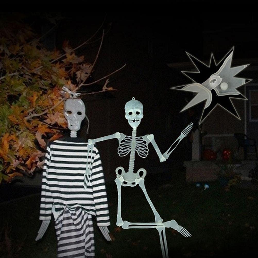Esqueleto de Halloween, Cuerpo de Esqueleto de Halloween Que Brilla en la Oscuridad Cuerpo de Esqueleto de Halloween Aterrador para la Mejor decoración de Halloween Little Surprise