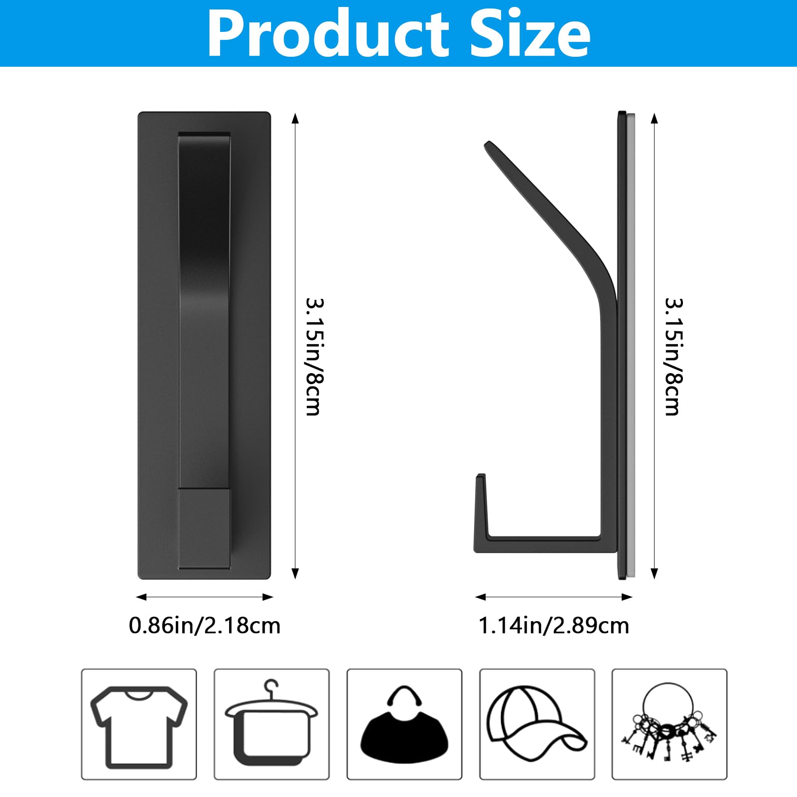 Ganci Adesivi Muro 5 Pezzi - Appendiabiti Senza Foratura Per Bagno E Cucina, Bianco