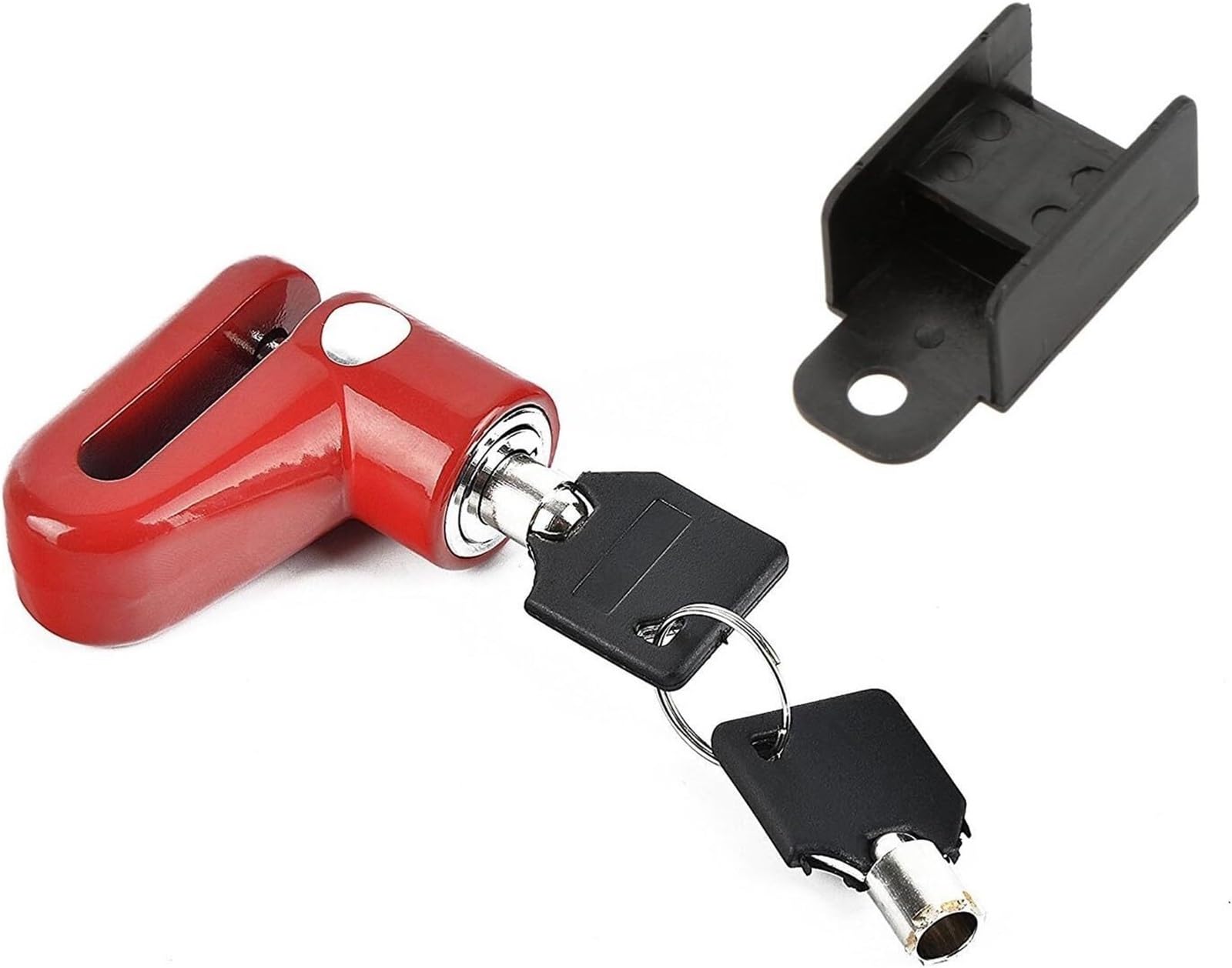 Motorcycle Handlebar Lock Anti-Theft Lock Scooter Disc Brake with Steel Wire Mountain Protection Motorbike Lock Security(Red)