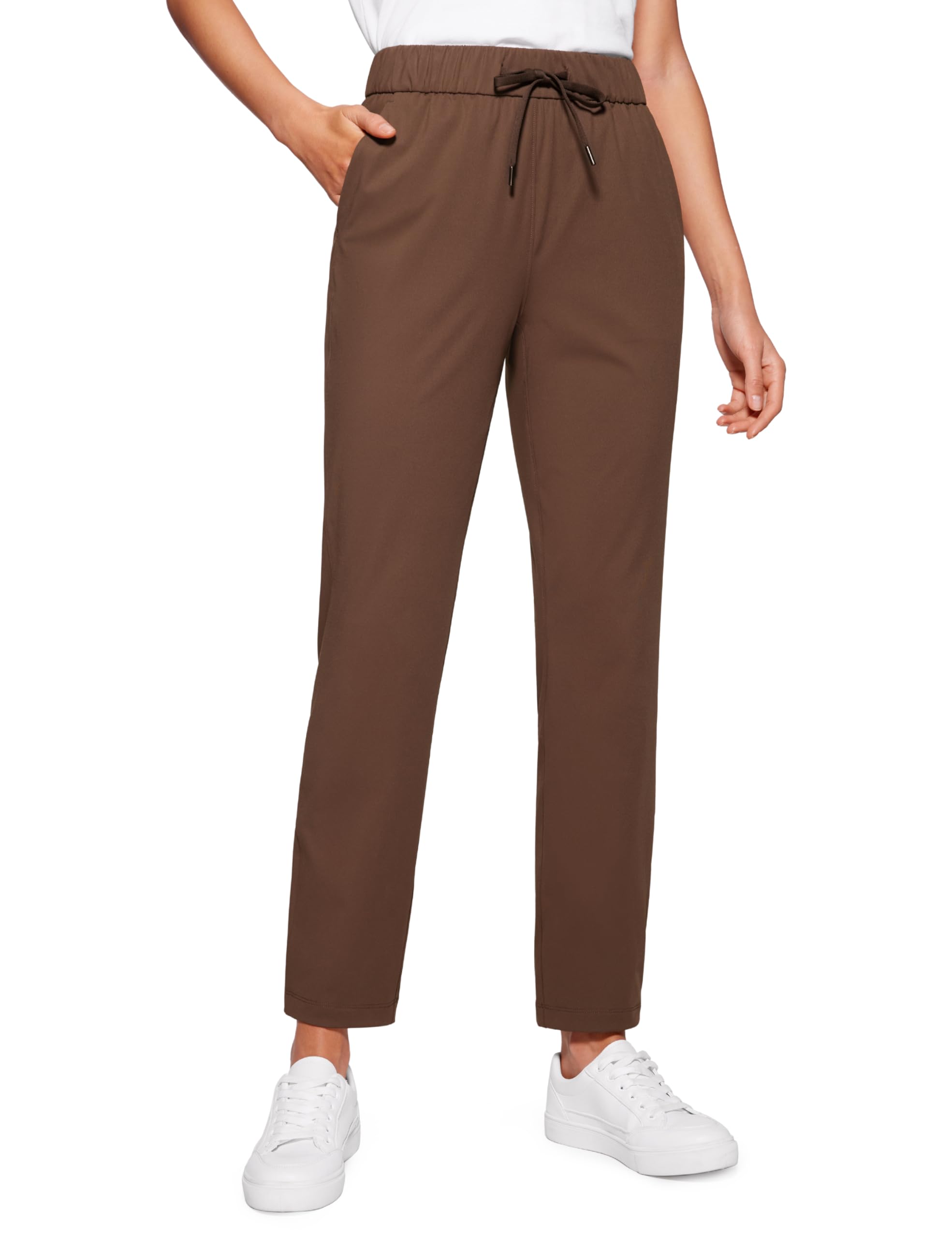 CRZ YOGA 4-Way Stretch Ankle Golf Pants for Women 27" - Casual Dress Work 7/8 Sweatpants with Pockets