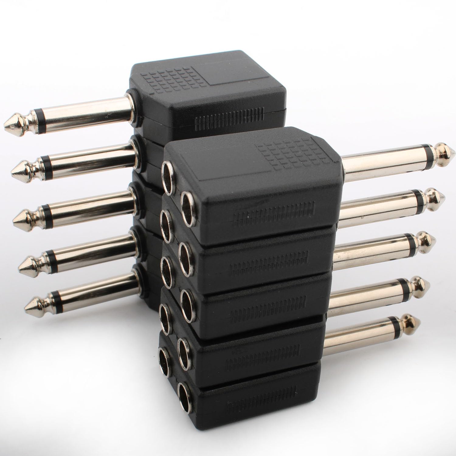 RUNCCI-YUN Adapter rozdzielacza Mono 6,35 mm TS męski 1/4" żeński - gniazdo audio dla urządzeń TS