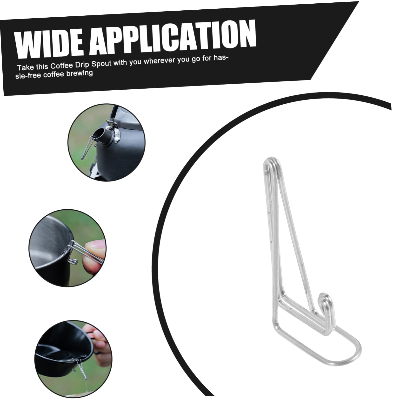 LIOOBO Portable Metal Camping Drip Coffee Spout Water Guide Frame for Brewing