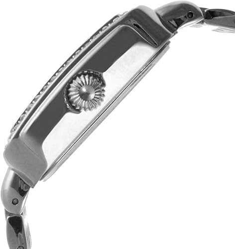 Miniatura 4 de Peugeot - Reloj de vestir rectangular para mujer con bisel decorado de cristal números romanos y pulsera