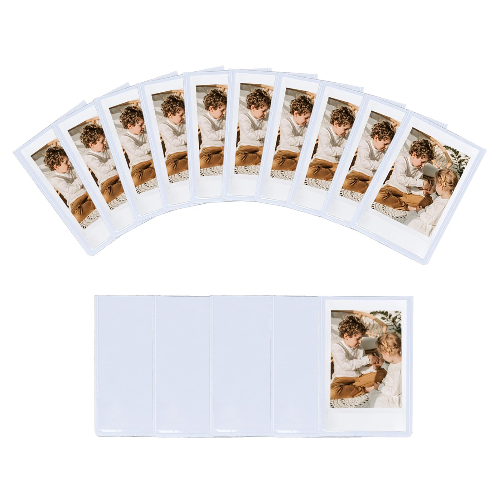 Aisnyho Kleiner magnetischer Bilderrahmen, personalisierbar, Mini-Magnet-Bilderrahmen, Kühlschrank für Fujifilm Instax Mini 12, 11, 99, 90, 40, 41, 9, 8, 7, EVO Filme (15 Stück,weiß)