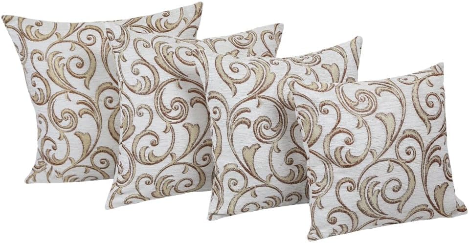 Chenille Ivy/Floral Pattern White 14"x24" Pillow Cover Lumbar Decorative Sham for Home Decor, Office, Farmhouse, Sofa, Couch, Porch, Patio, Window Seat