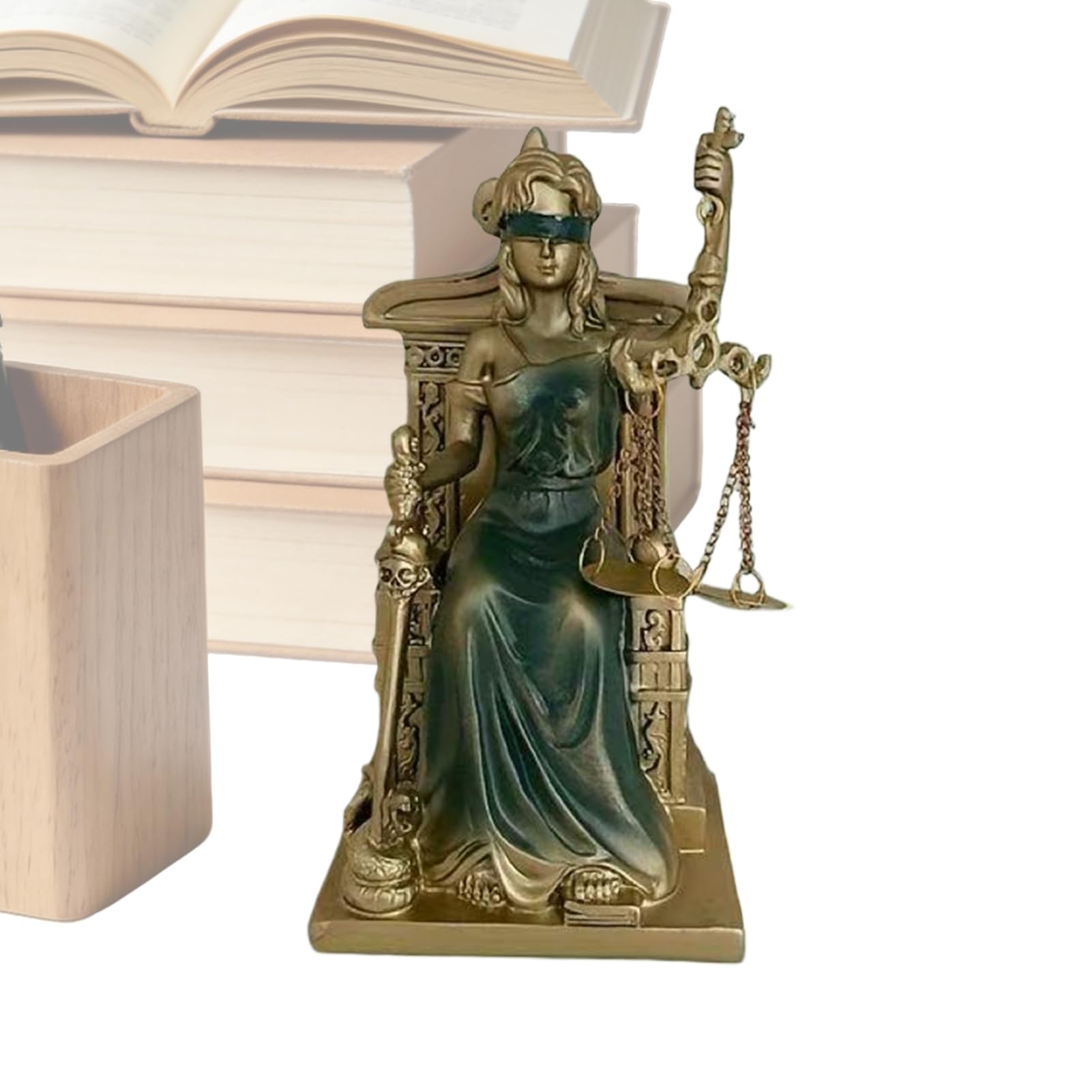 Statue Décoration Déesse de la Justice en Finition Rétro