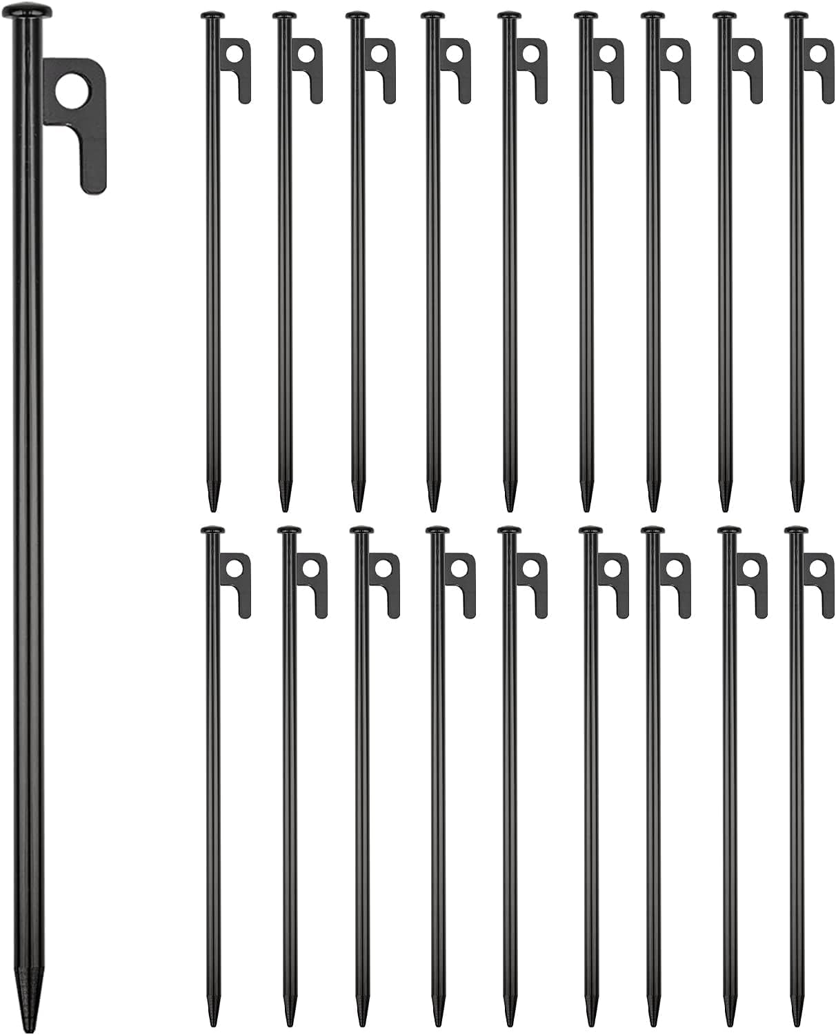 Baoz 20Pcs 16" Heavy Duty Tent Stakes Metal Camping Tarp