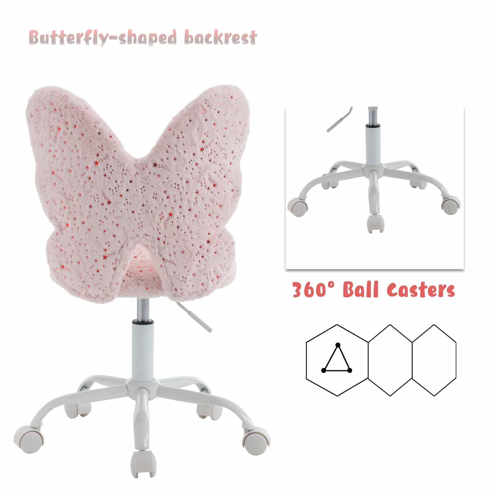Desk Girls Chairus Kids Desk Chair Butterfly Faux Fur Study