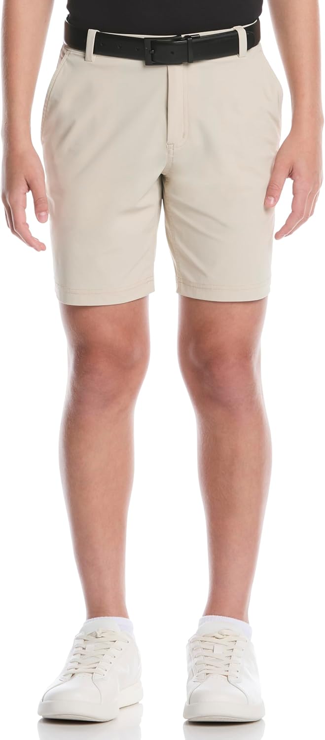 PGA Tour Boys Boys' 7" Flat Front Active Waistband Performance Pull on Short