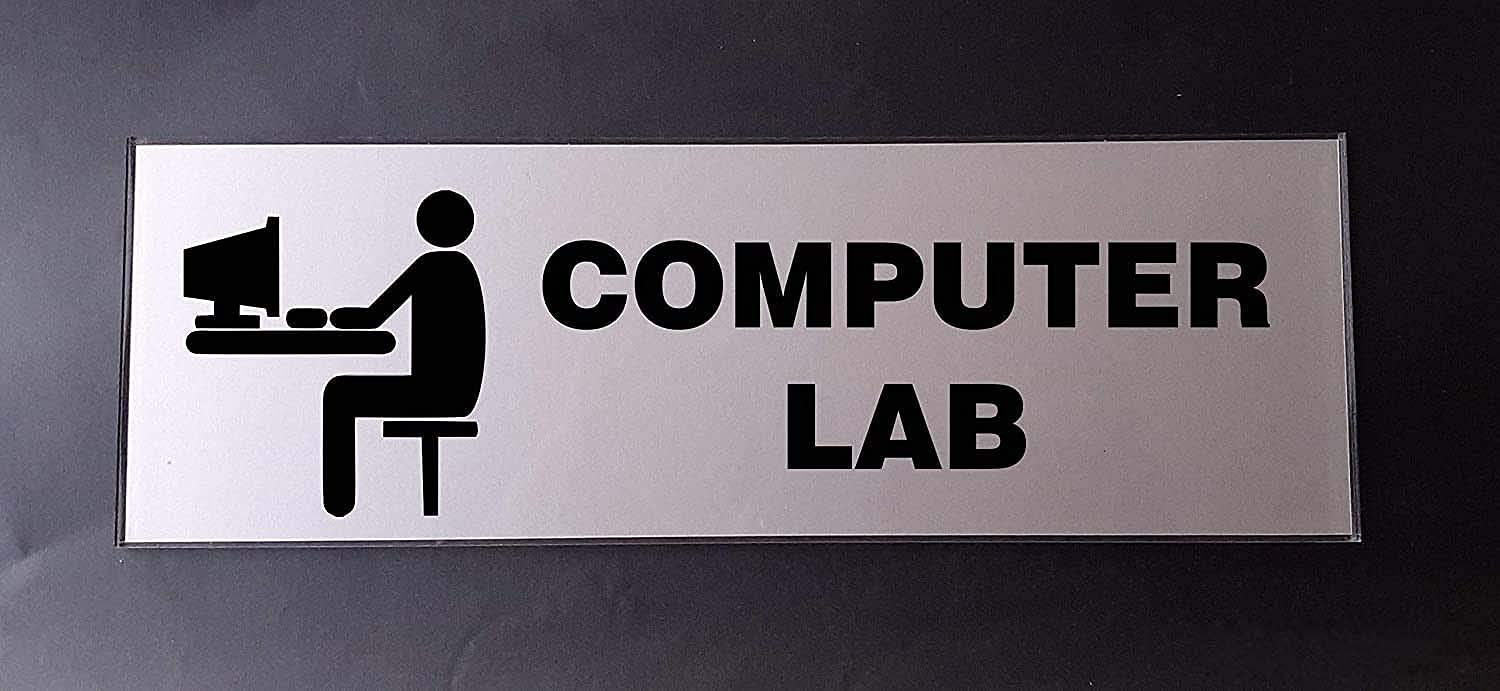 SIGNOOGLE Computer Lab Acrylic Sign Display Office Sign Board For