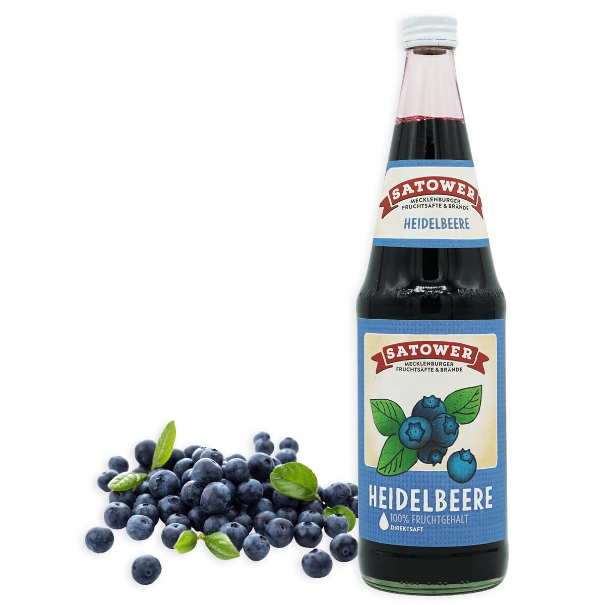 6 x 0,7l Waldheidelbeersaft/Blaubeersaft (Direktsaft) - Original Satower