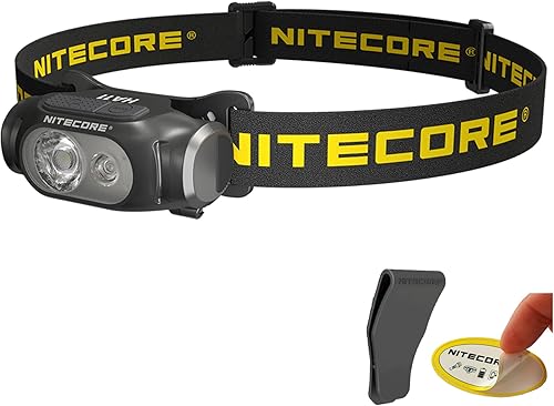 Nitecore HA11 - Linterna frontal de campamento, 240 lúmenes, ultra ligera, utiliza 1 batería AA con clip multiusos (diadema de correa)