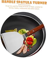 Vista 8 de Mango de madera Filete de cocina Espátula de acero inoxidable Turner Grill Herramienta de corte