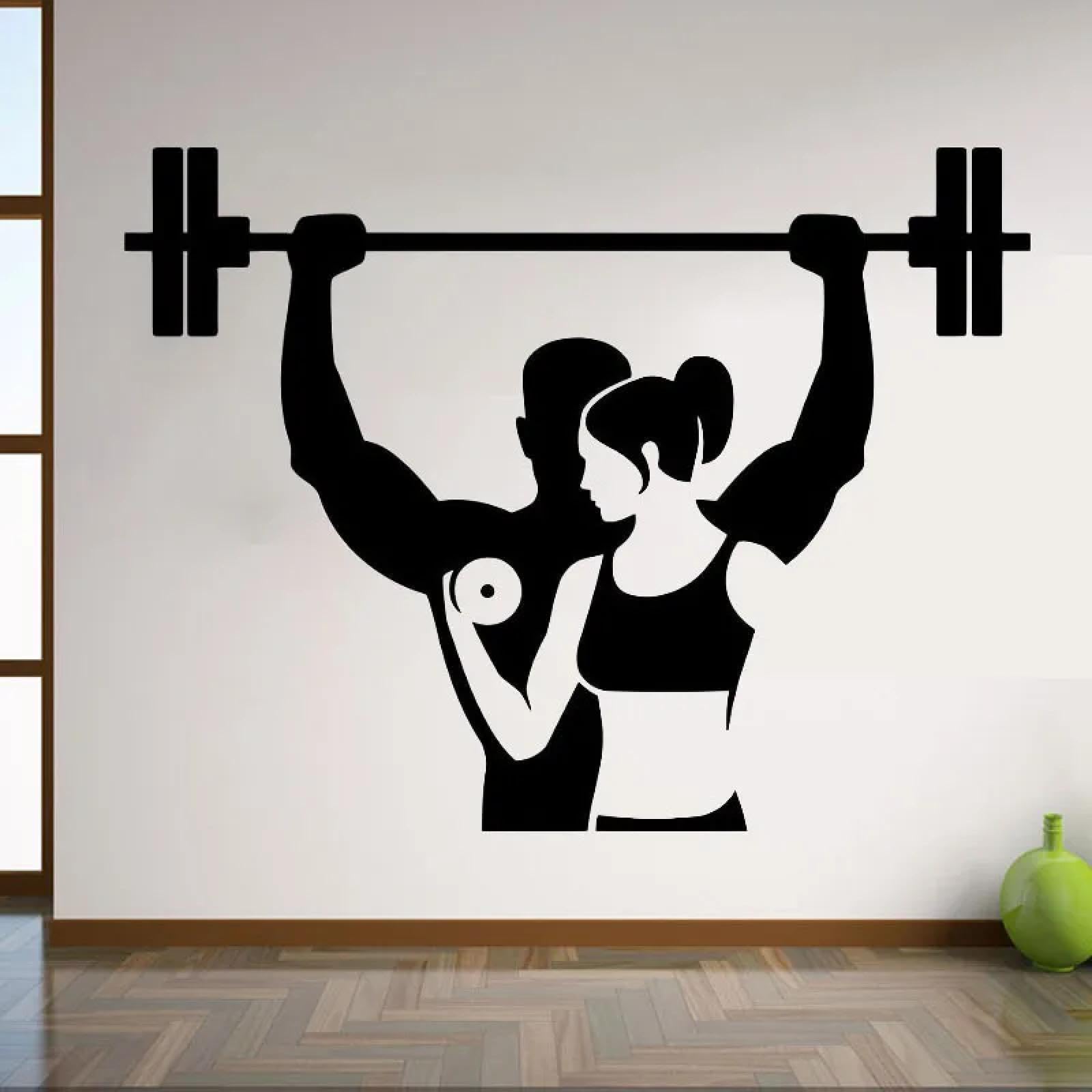 Zealplant Black /Gym Wall Sticker Sports Art Mural Home Decor Vinyl Wallpaper Room Decoration