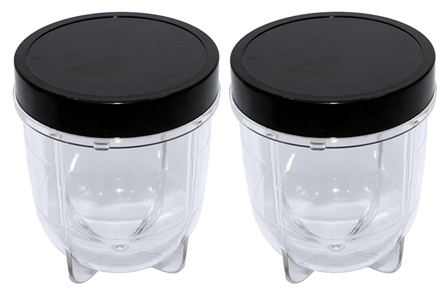 2 x 450 ml kurze Glasbecher für Magic Bullet Blender 250 W (2 x kurze Becher mit Deckel) G_APOK