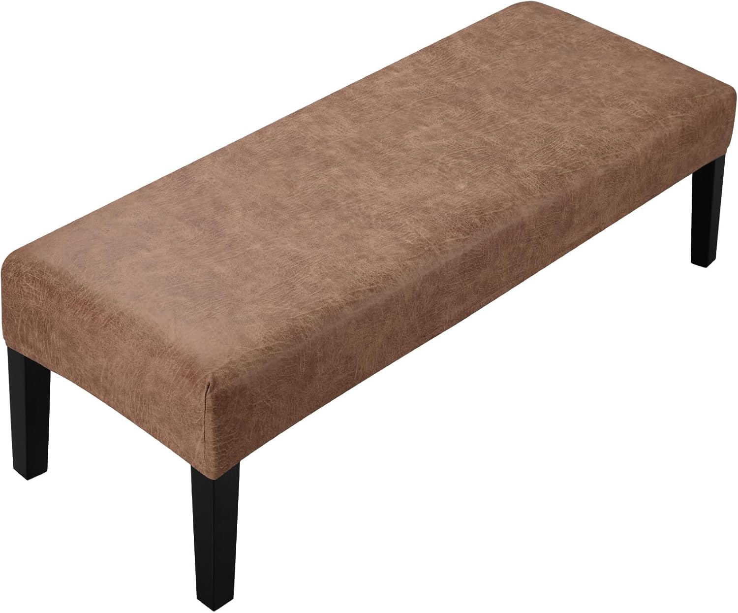 Fuloon Bench Cover for Dining Room, Stretch Bench Slipcovers Anti-Dust Removable Chair Cushion Seat Protector for Bedroom, Kitchen, Hotel, Banquet (Brown)