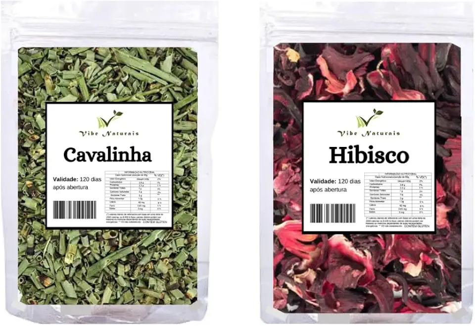 Kit Chá - Cavalinha + Hibisco em Flor (200 gramas cada)