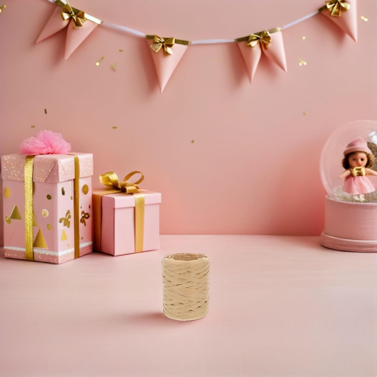 Raffia Paper Craft Ribbon 1 Roll for Weaving, Wrapping