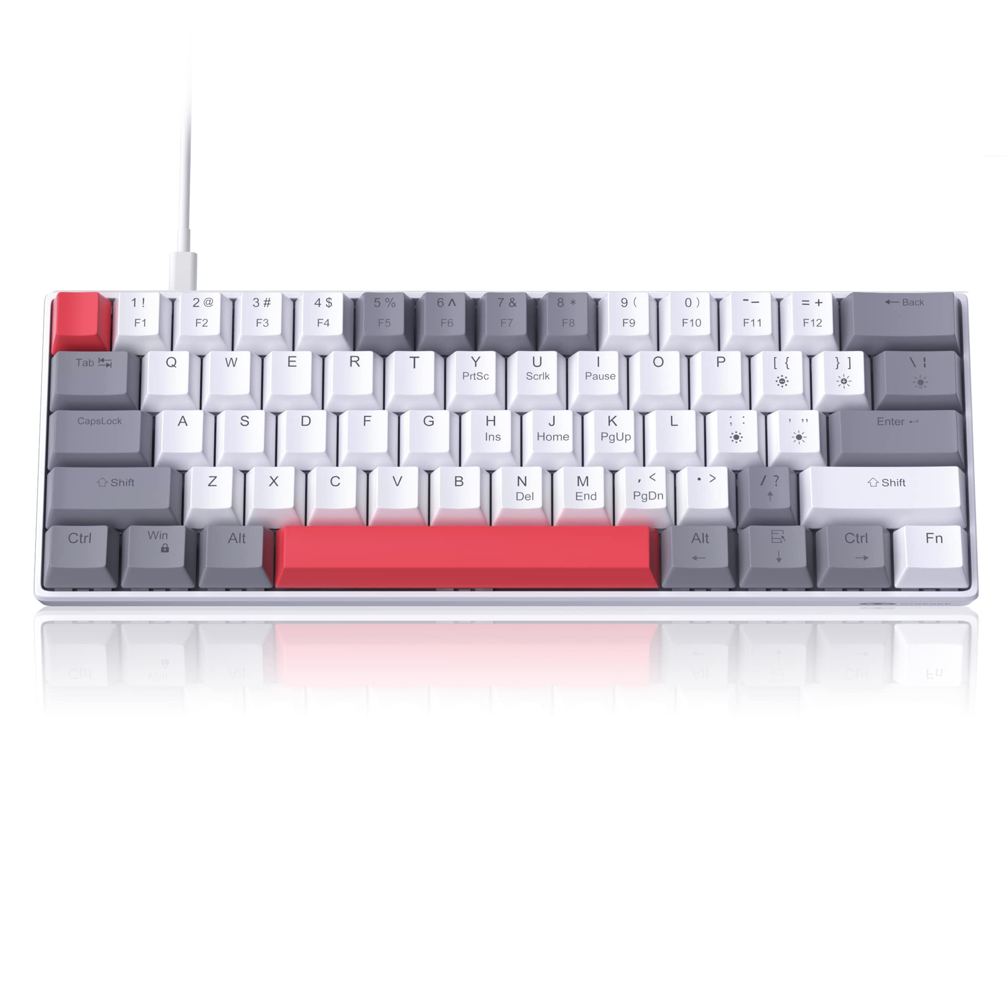 Buy 60 Mechanical Gaming Keyboard, Grey&White Gaming Keyboard with Hot