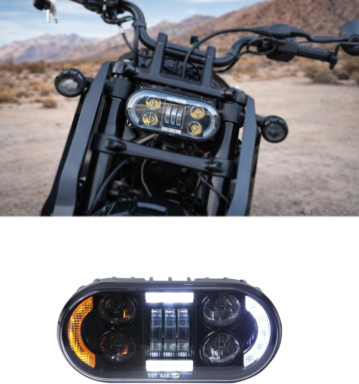LED Headlight for Sportster S 1250, 4-in-1 LED Front Lights Headlamp with High Low beam DRL Turn Signals for Harley Sportster S 1250 RH1250S 2021-2023 Accessories