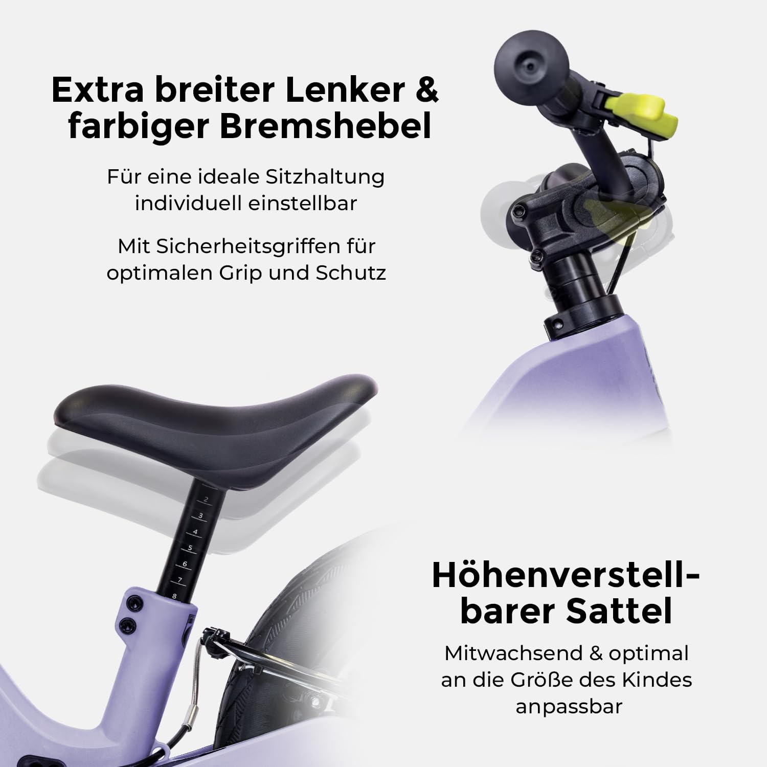 PUKY Next Product of The Year 2025 Vélo d'apprentissage réglable en hauteur à partir de 2 ans – 6 ans – Vélo d'apprentissage avec frein et poignées de guidon de sécurité