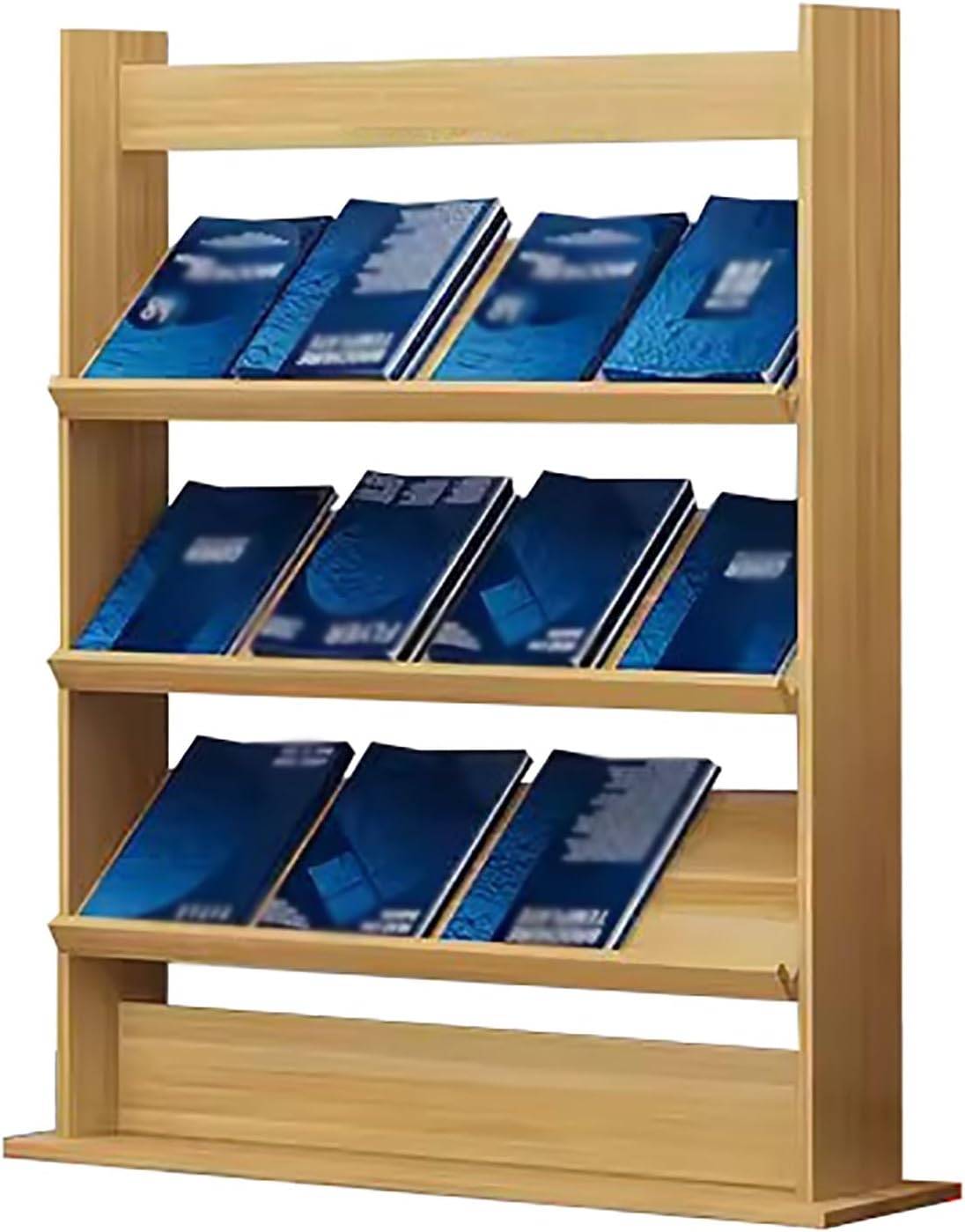 Large Capacity Brochure Display Holder Magazine Racks Bookshelf, Floor Standing Wood Literature/Journals/Catalogs/Leaflet Stand, Waiting Room/Trade Show/Reading Room