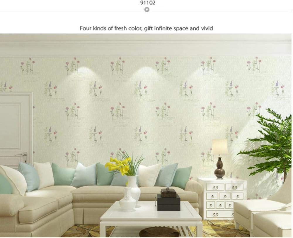 Smhcha Wallpaper Roll, American Warm Pastoral Tulips-Pearly Bottom 91102 Textured Non-Woven Kids 3D Modern Minimalist Wall Decoration, 10X0.53M