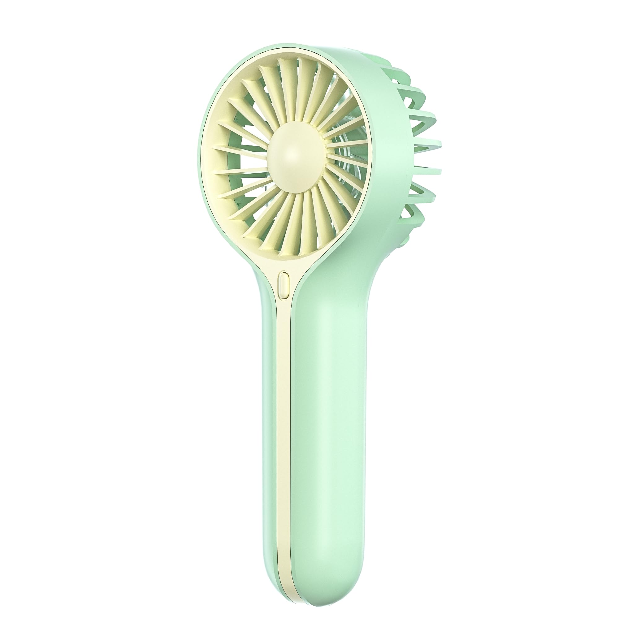 Photo 1 of BDXXJ DABAIHQ Mini Portable Fan with Base, Small Handheld Fan with 3 Speeds, USB Rechargable, Battery Operated Personal Fan, Pocket Lash Fan for Travel (Green)
