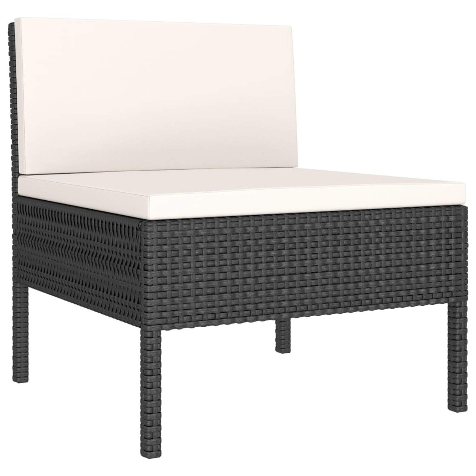 6pz Set Divano Giardino per Esterno, Divano da Esterno, Salotto da Giardino, Divano Rattan, Divani da Giardino, Set Salotto da Esterno con Cuscini in Polyrattan Nero