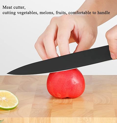 Miniatura 5 de Juego de 6 cuchillos de cocina cuchillo de chef de acero inoxidable cuchillo de pan cortador de carne cuchillo de cubierta multiusos base de madera
