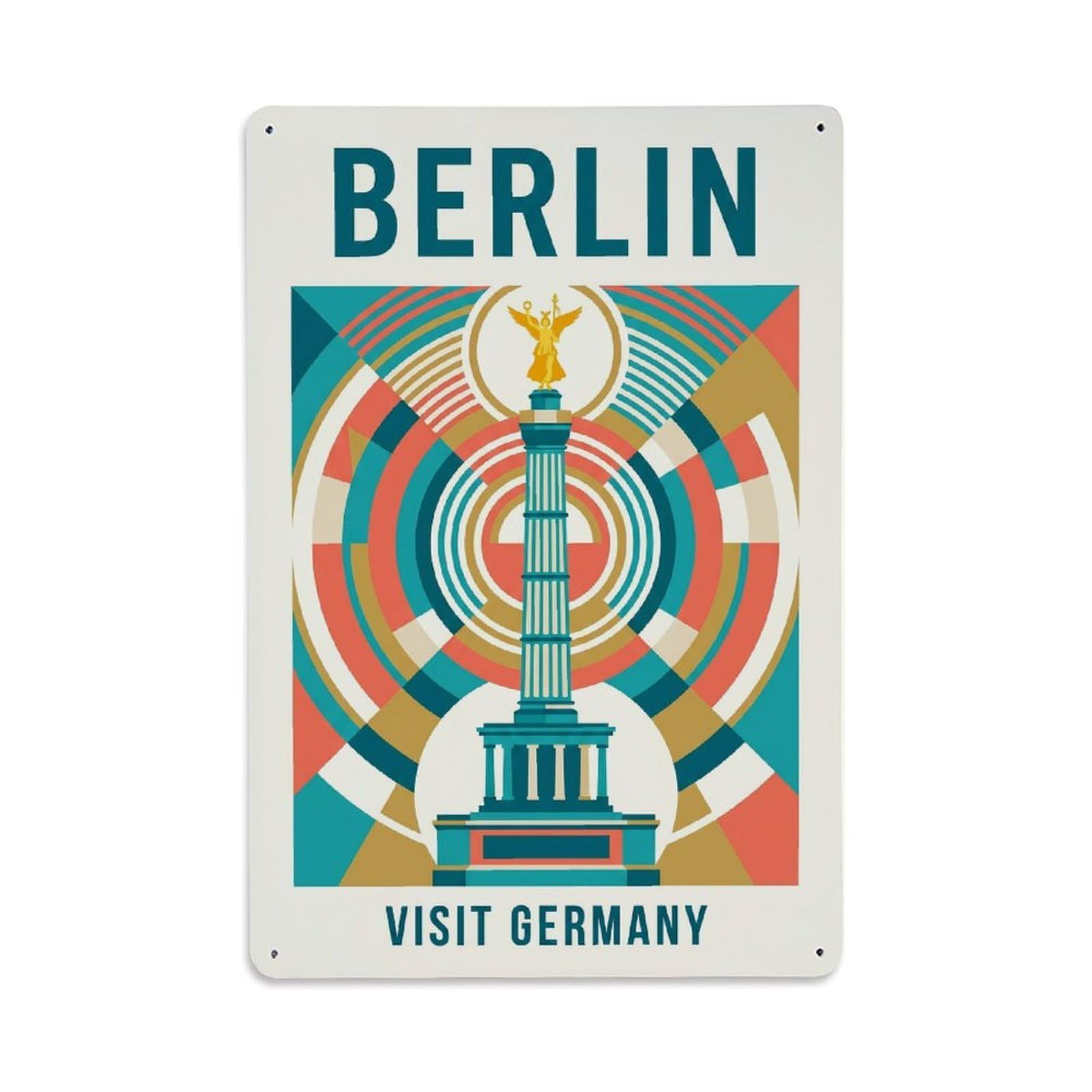 Gead 8X12inch Style Vintage Travel Berlin Germany Harmony Metal Tin Sign