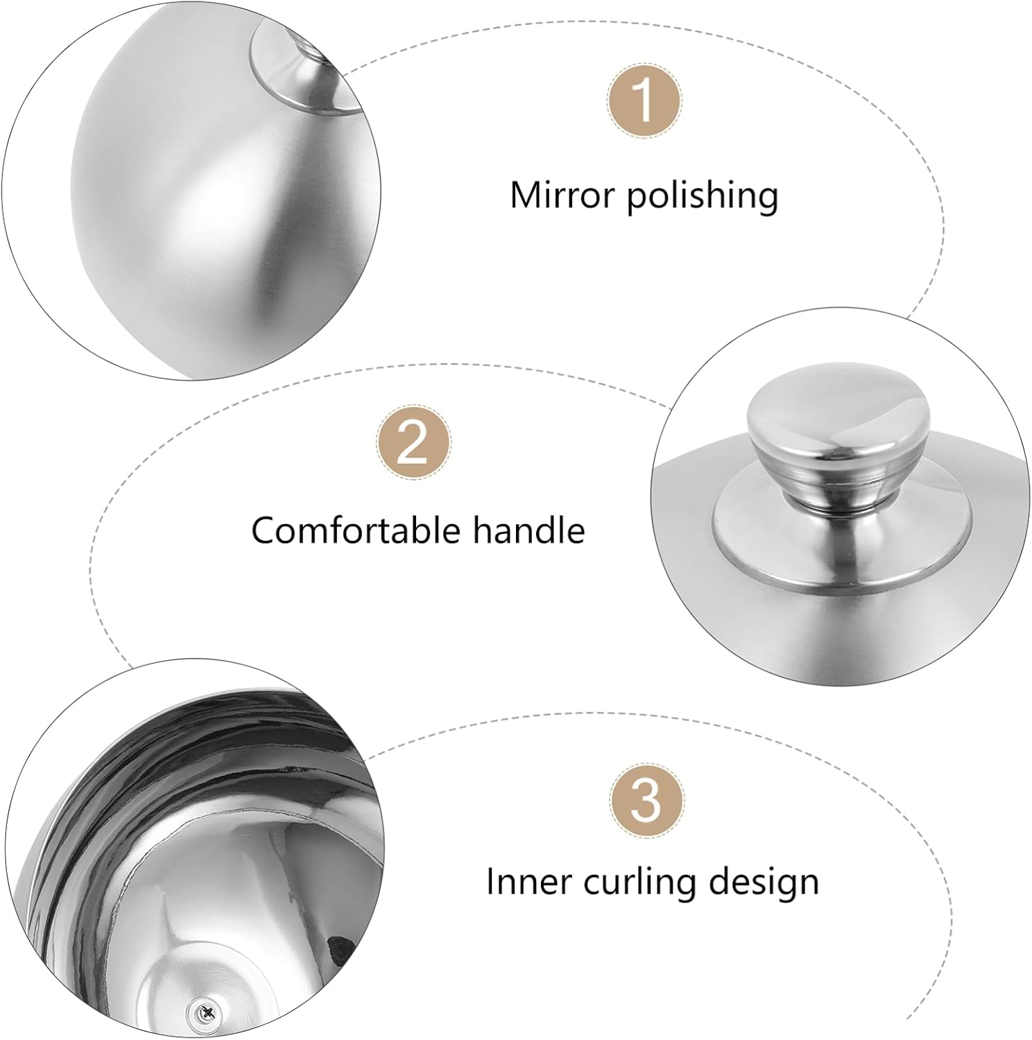 HEMOTON Stainless Steel Restaurant Cloche Serving Dish Food Cover Dome Plate Covers to Keep Food Warm 24cm : Home & Kitchen