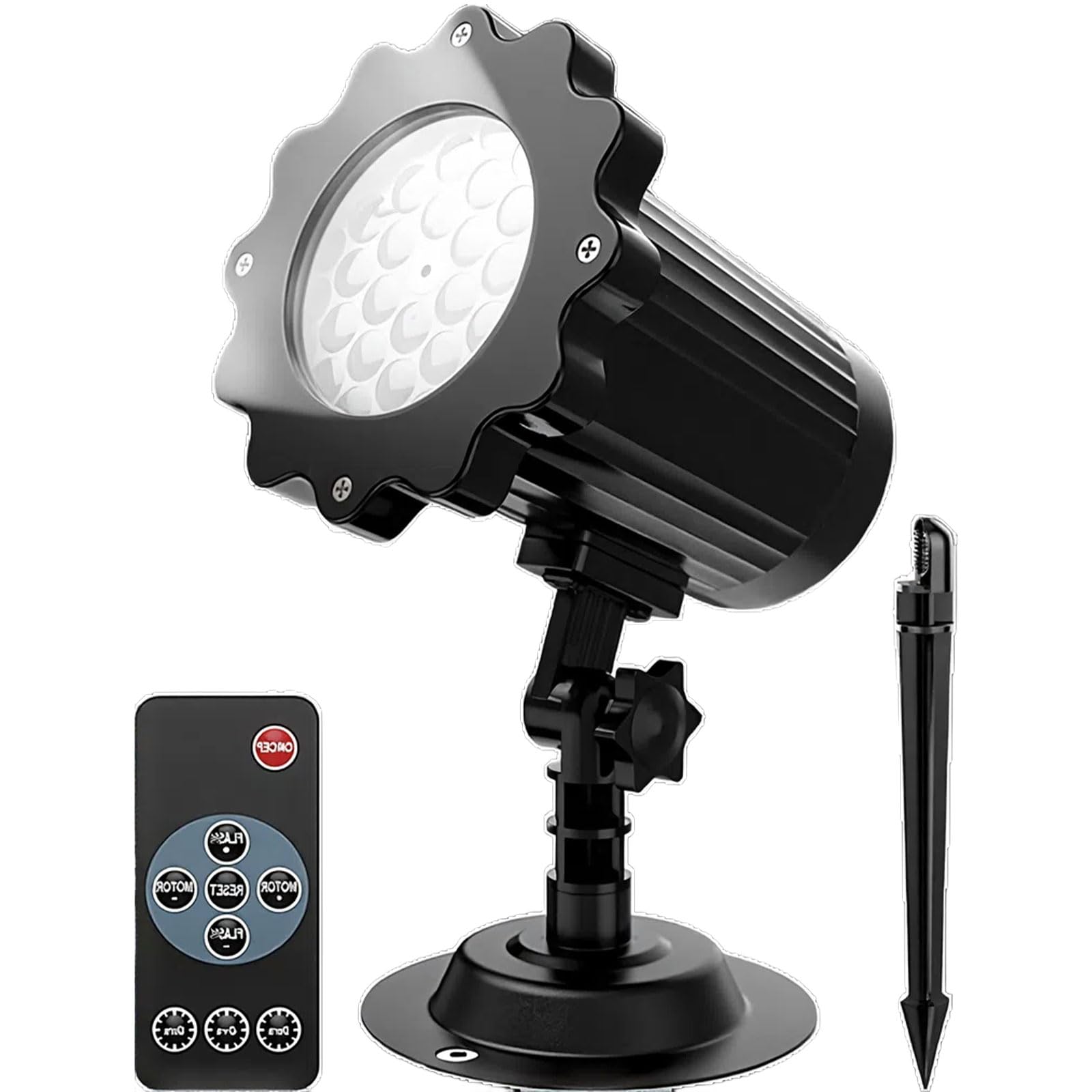 Projecteur de neige de vacances, angle réglable avec télécommande, crée de la magie hivernale pour Noël et réunions de famille, parfait pour la décoration de la maison et du jardin