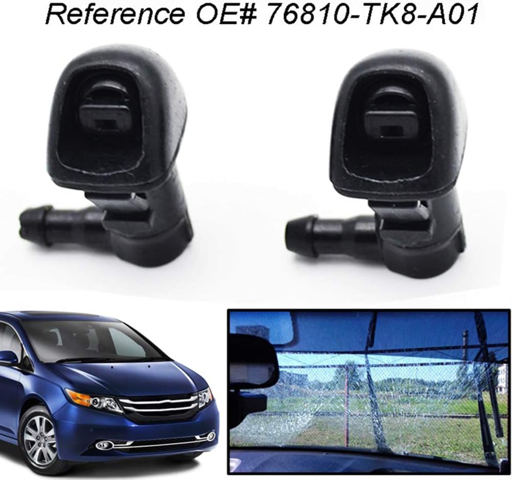 2PCS Windshield Washer Nozzles Compatible with Honda Odyssey 2011–2017 – Replacement for OE# 76810-TK8-A01 Front Windshield Wiper Spray Jet