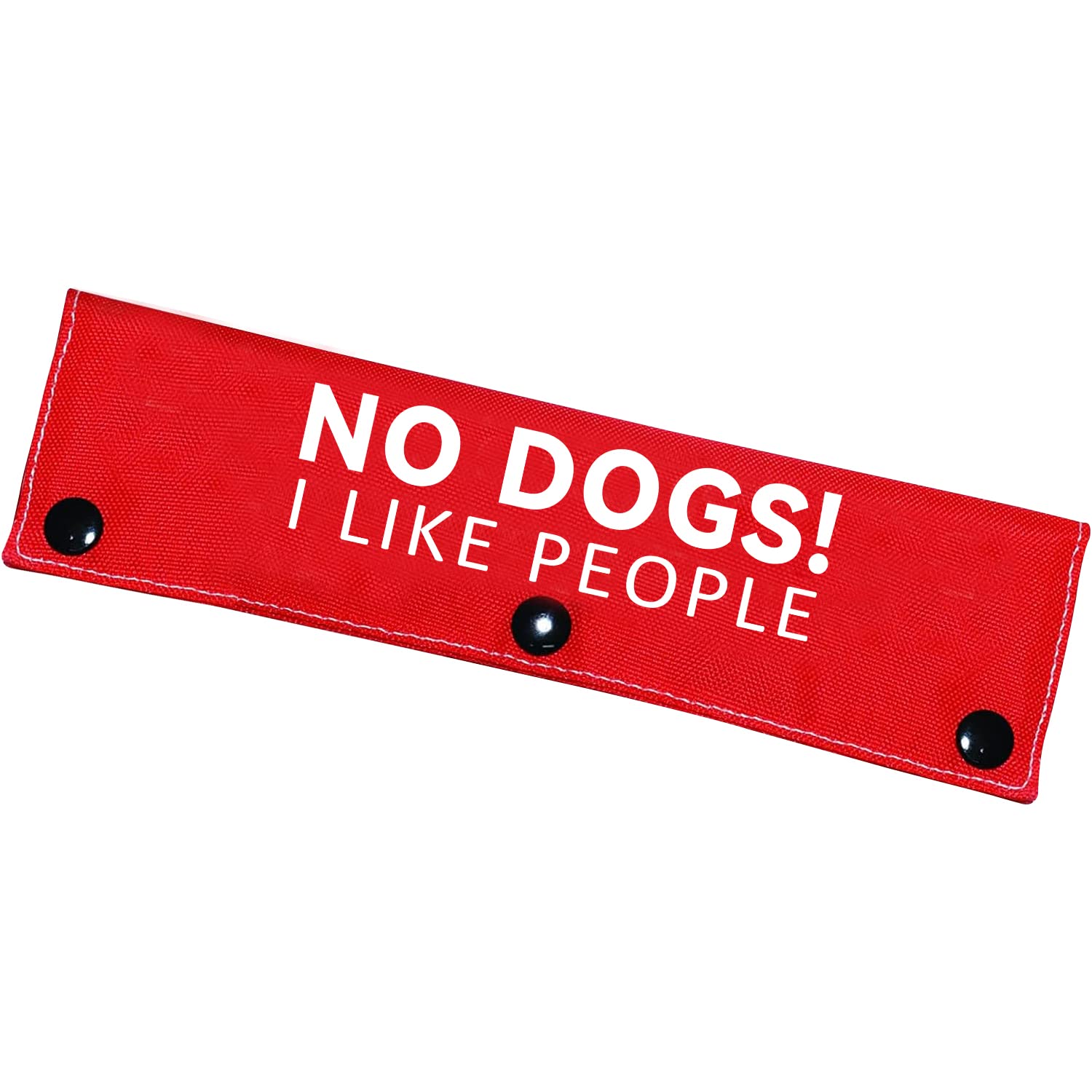 Advivio No Dogs I Like People Funny Red Dog Leash Sleeve, Wrap Alert Hanging ID Patch Tag for Pet Dog Cat The Best Choice for Daily Walking and
