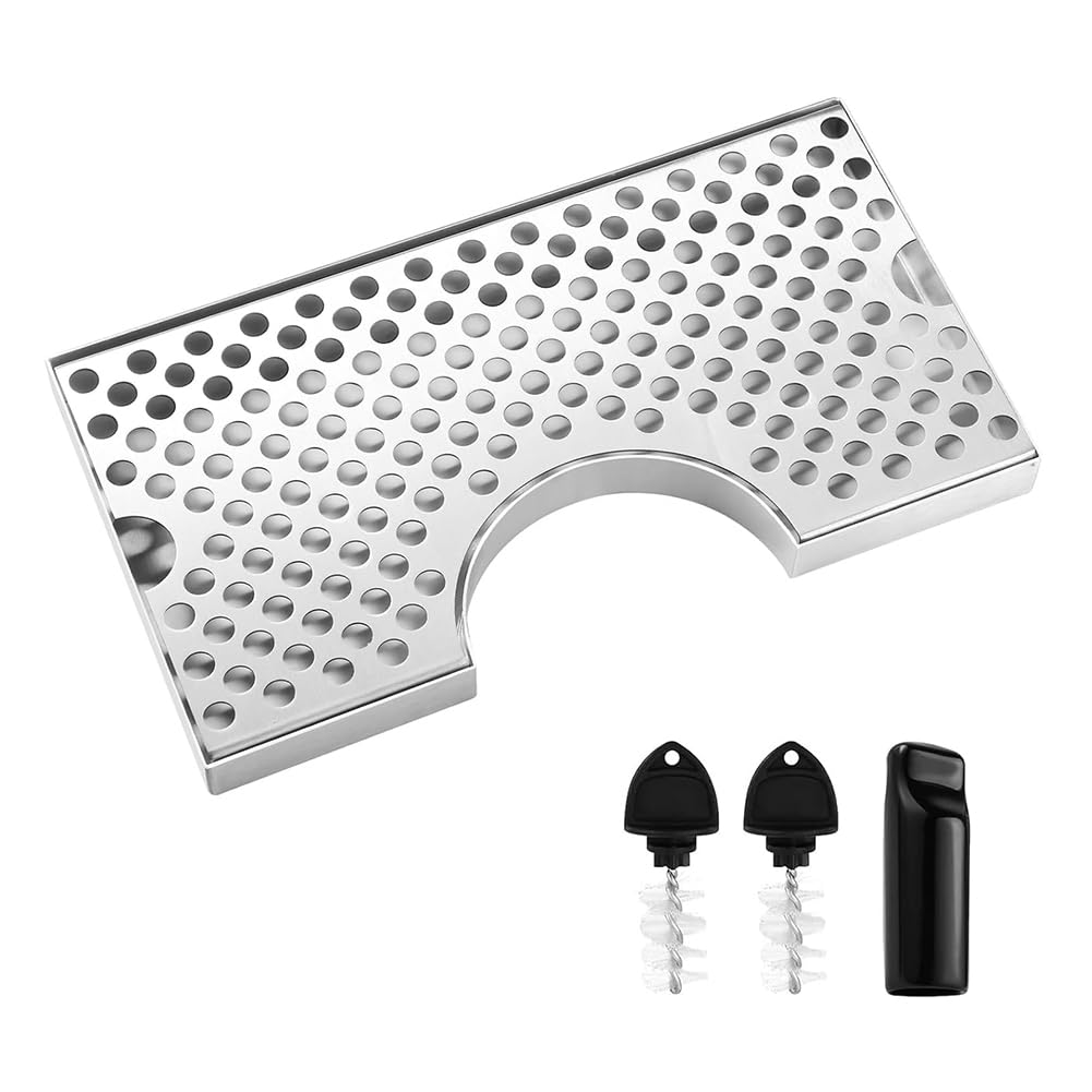 CTRLZS Beer Drip Tray for Kegerator, Stainless Steel Kegerator Drip Tray Beer Drip Tray for Beer Tap Cutout Kegerator