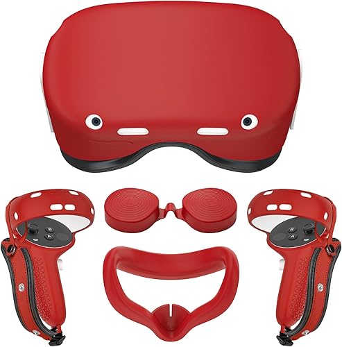 AIXOTO Accessories for Oculus Quest 2 All-in-one Set for Quest 2 Controller Grips Cover Quest 2 Silicone Face Cover Lens Protective Cover VR Shell