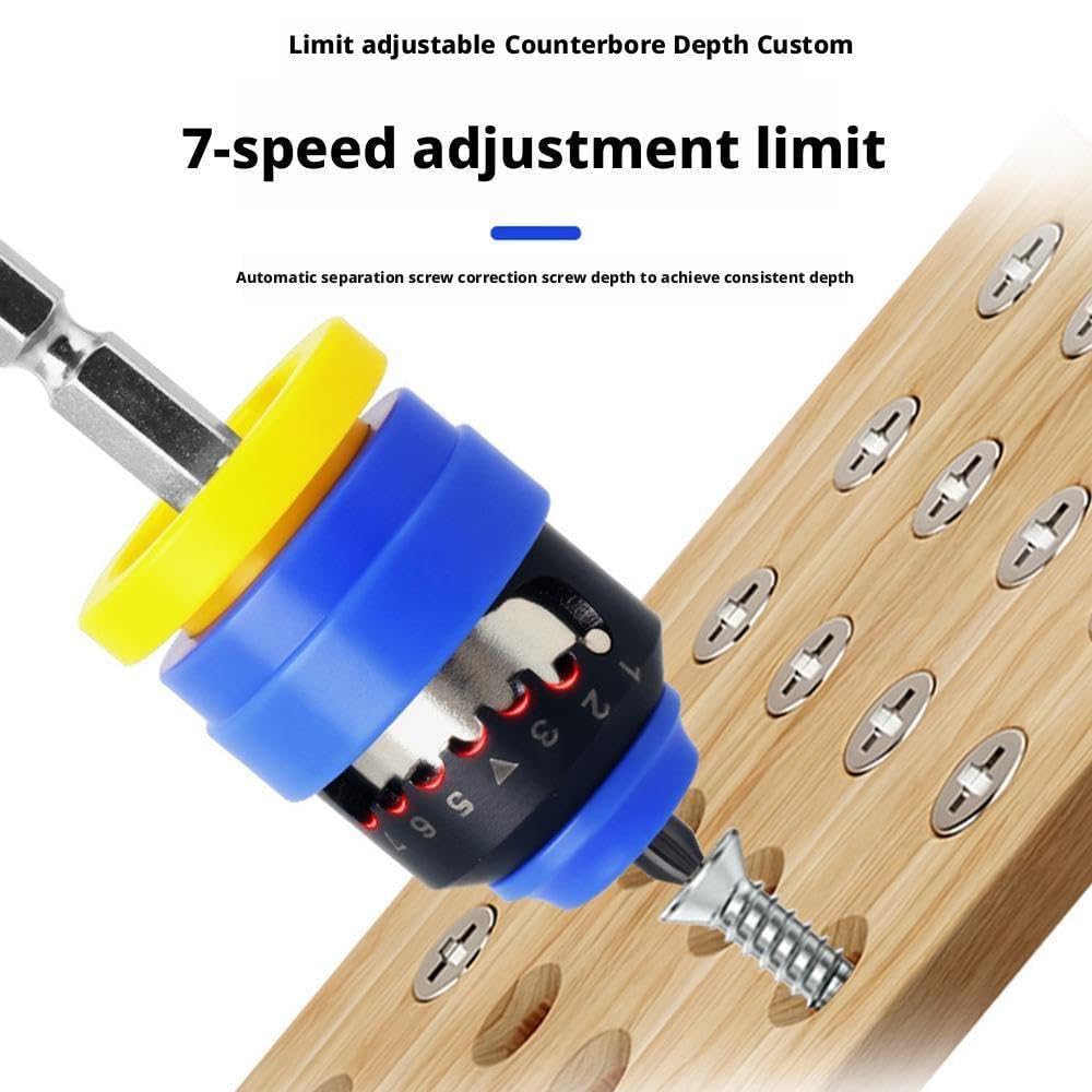 Punta a profondità regolabile con frizione a 7 posizioni 2-8 mm di profondità arresto magnetico automatico esagonale con gambo forte antiscivolo testa PH2 a sgancio rapido testa a rilascio esagonale