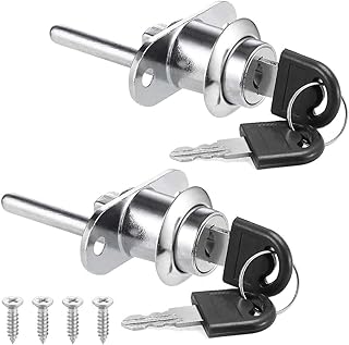 Lot de 2 serrures à piston clés - Verrouillage différ. - Cylindres armoire vitrine