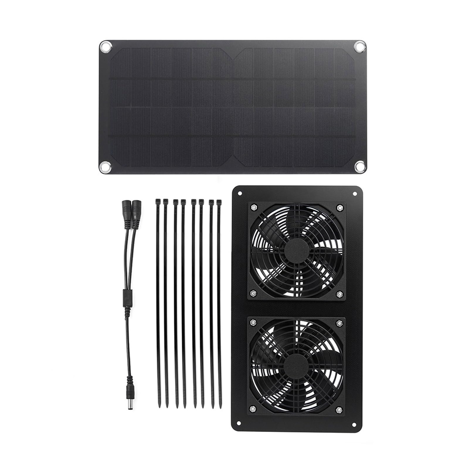 Kokdid Multicolor 10W Solar Exhaust Fan – Household Ventilation With Panel For Dog House, Chicken & Greenhouse Cooling Exhaust Fan For Greenhouse Cooling Shed Attic Ventilation Pet House