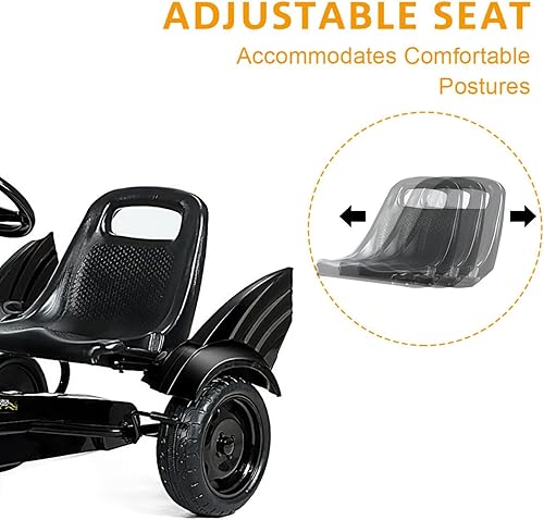 Miniatura 3 de Pedal Go Kart para niños coches de paseo con pedal con asiento ajustable pedal de pie vehículo de pedal de 4 ruedas para niños carrito de paseo para