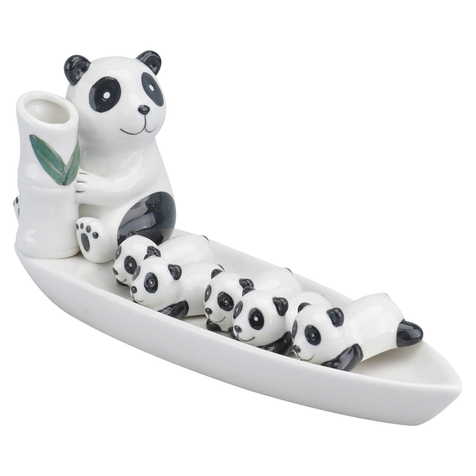 PRETYZOOM 1 Set Stäbchenhalter Essstäbchen Halter Keramik Panda Figur Statue Ornament Stäbchen Stehen Esslöffel Ständer Halter für Zuhause Geburtstag Ostern Party Tischdeko