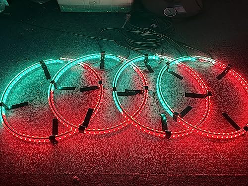 Sando Tech 15.5inch Double Row Dream Color Chaser RGB Double-Side LED Wheel Light w/Turn Signal,Braking,Lock Controlled by Remote and APP Simultaneously