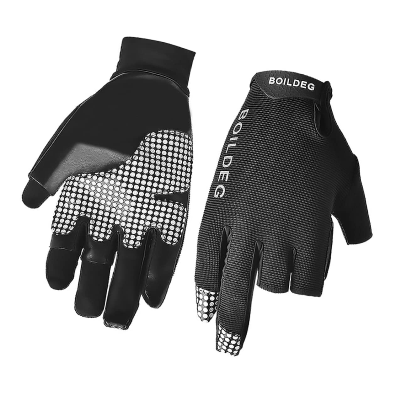 BESPORTBLE Professional Fishing Gloves Reflective and Anti-Skid Black Size m 1 Pair Package